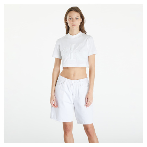 Calvin Klein Jeans Premium Monologo Cropped T-Shirt White