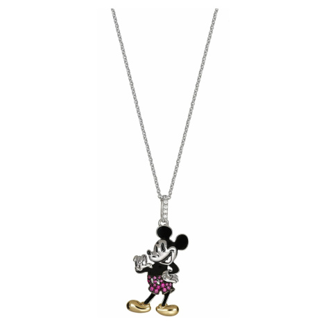 Disney Slušivý stříbrný náhrdelník Mickey Mouse CS00039HZML-P.CS (řetízek, přívěsek)