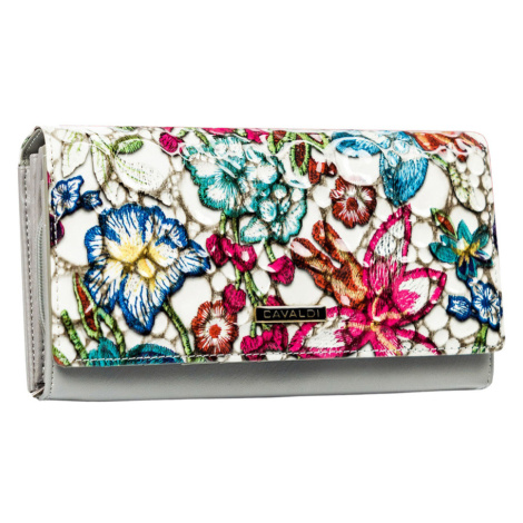 Dámská horizontální peněženka s vícebarevnými květinami 4U CAVALDI
