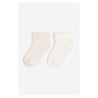 H & M - Froté ponožky 2 páry - růžová