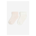 H & M - Froté ponožky 2 páry - růžová