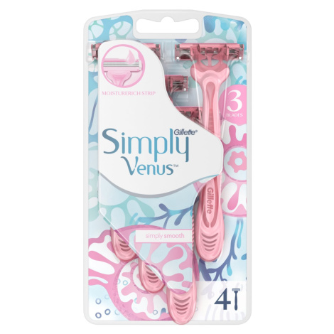 Gillette Venus Simply Venus 3 Jednorázová holítka 4 ks