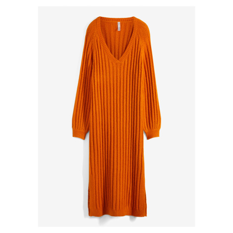 Bonprix RAINBOW žebrované pletené šaty Barva: Oranžová, Mezinárodní