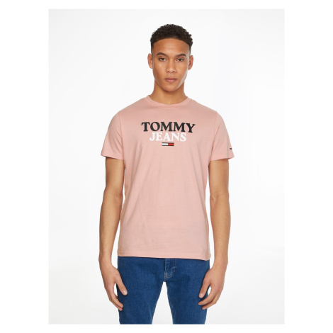 Tommy Jeans pánské růžové tričko Tommy Hilfiger