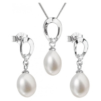 Evolution Group Luxusní stříbrná souprava s pravými perlami Pavona 29029.1 (náušnice, řetízek, p