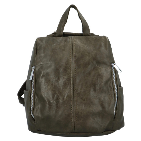 Módní dámský koženkový kabelko/batoh Litea, tmavě zelená Paolo Bags