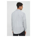 Bavlněná košile Drykorn RIKOV šedá barva, relaxed, s klasickým límcem, 14407847360