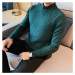 Texturovaný pánský svetr 2v1 s košilovým límečkem