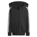 Adidas Essentials 3-Stripes Zip Hooded Jacket Černá