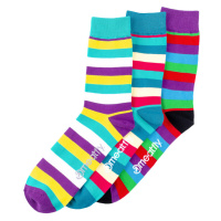 Meatfly ponožky Dark Small Stripe socks - S19 Triple pack | Mnohobarevná