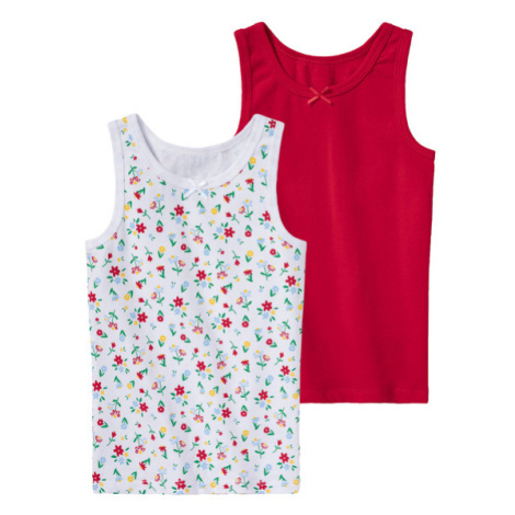 lupilu® Dívčí košilka s BIO bavlnou, 2 kusy (červená/bílá)