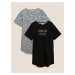 Sada dvou kusů dámských nočních košil v černé a šedé barvě Marks & Spencer