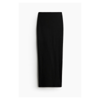 H & M - Žebrovaná pouzdrová sukně - černá