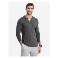 HENLEY men's neckline longsleeve - graphite V9 OM-LSCL-0107