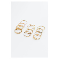 H & M - Balení: 11 prstenů - zlatá