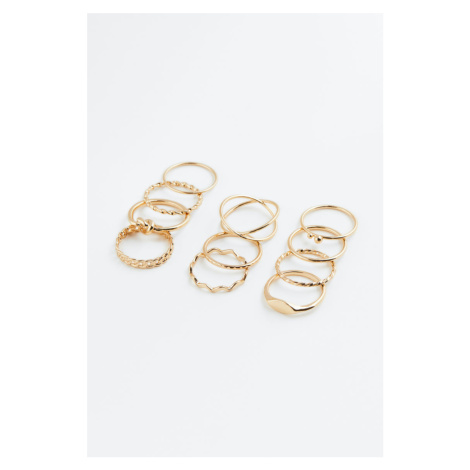 H & M - Balení: 11 prstenů - zlatá H&M