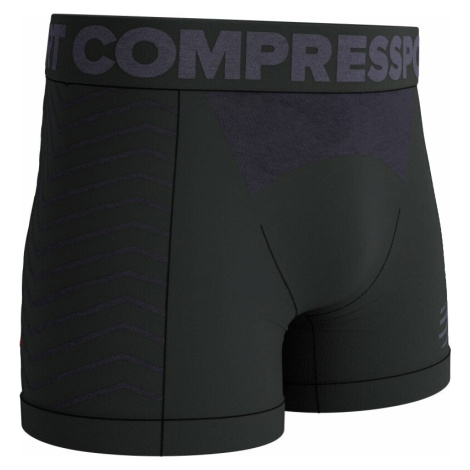 Compressport Seamless Boxer M Black/Grey Běžecká spodní prádlo