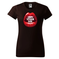 DOBRÝ TRIKO Dámské tričko s potiskem Vegan babe Barva: Kávová