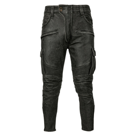 Motorkářské kožené kalhoty pánské s prošíváním