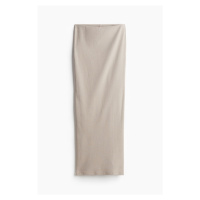 H & M - Žebrovaná pouzdrová sukně - hnědá