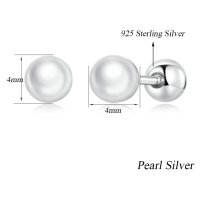 Stříbrné náušnice puzety s perlou