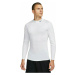 Nike Dri-Fit Fitness Mock-Neck Long-Sleeve Mens Top White/Black Fitness tričko