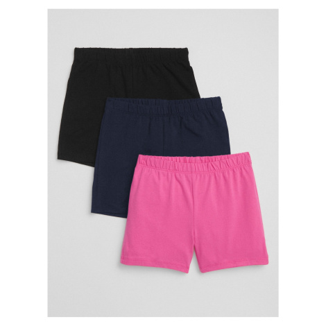 Barevné holčičí dětské kraťasy cartwheel shorts in stretch jersey, 3ks GAP