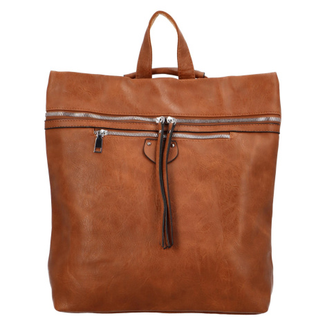 Praktický dámský koženkový batoh Skadi, hnědá INT COMPANY