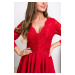 Červené asymetrické šaty s krajkou