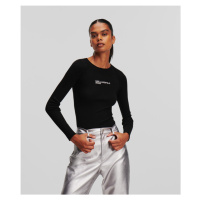 Svetr karl lagerfeld jeans klj lslv cut-out body black