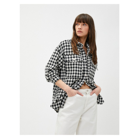 Koton Oversize Lumberjack Shirt with Pockets and Buttons
