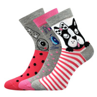 Boma Xantipa 63 Dámské vzorované ponožky - 3 páry BM000002061700100366 mix