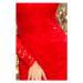 Numoco Dámské krajkové šaty s výstřihem Carter červená Červená