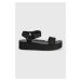 Sandály Billabong dámské, černá barva, na platformě
