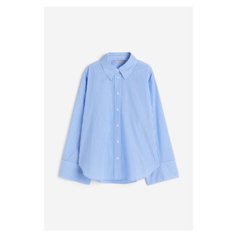 H & M - Oversized bavlněná košile - modrá H&M
