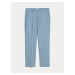 Modré pánské chino kalhoty s příměsí lnu Marks & Spencer