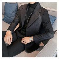 Designerské pánské sako se širokým límcem