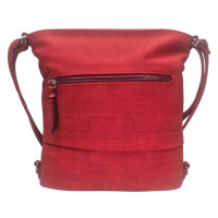 Střední červený kabelko-batoh 2v1 s praktickou kapsou