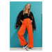 Trend Alaçatı Stili Women's Orange Elastic Waist Double Pocket Jogging Sweatpants