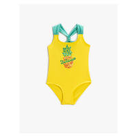 Koton Swimsuit Stamp Detail Pineapple Printed