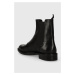 Kožené kotníkové boty Vagabond Shoemakers AMINA dámské, černá barva, na plochém podpatku, 5603.1