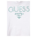 Dětská bavlněná mikina Guess bílá barva, s kapucí, s aplikací