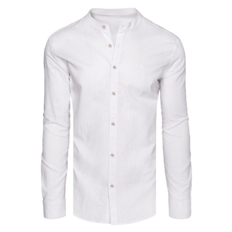 Dstreet Jedinečná bílá košile se stojacím límcem