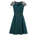 Zelené dámské šaty s krajkovými vsadkami model 7761411