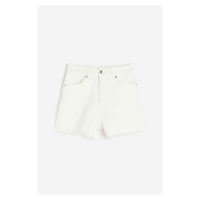 H & M - Džínové šortky's vysokým pasem - bílá