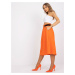 Oranžová elegantní lichoběžníková sukně