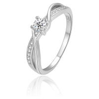 Beneto Okouzlující stříbrný prsten se zirkony AGG310