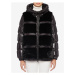 GEOX Černá dámská prošívaná zimní bunda s rukavicemi s umělým kožíškem - Dámské
