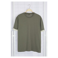 Trendyol Anthracite Oversize/Wide Cut More Sustainable Embroidered 100% Organic Cotton T-shirt