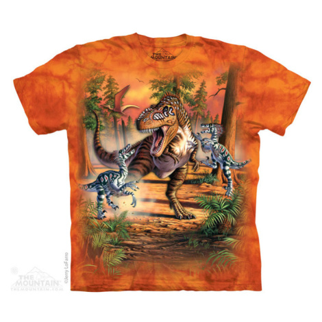 The Mountain Dětské batikované tričko - Dinosauří Bitva - oranžová